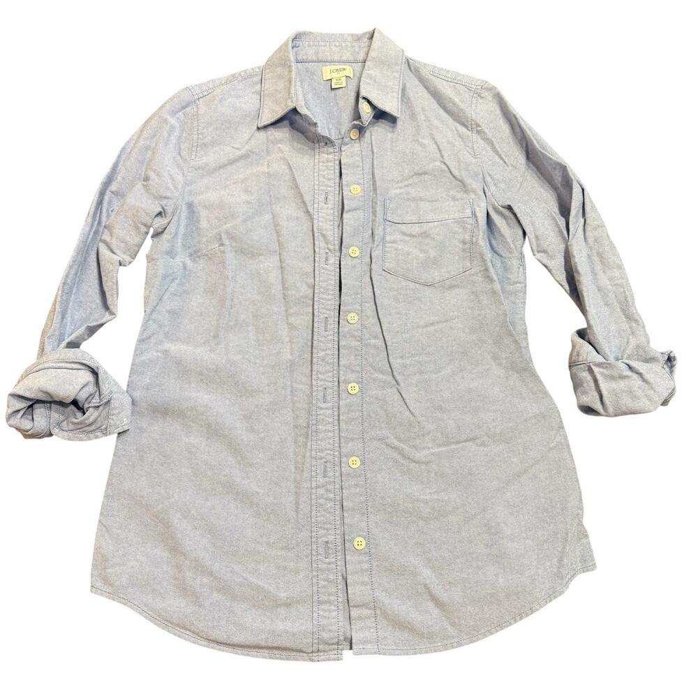 J Crew Women’s blue broadcloth button down shirt Size XS
